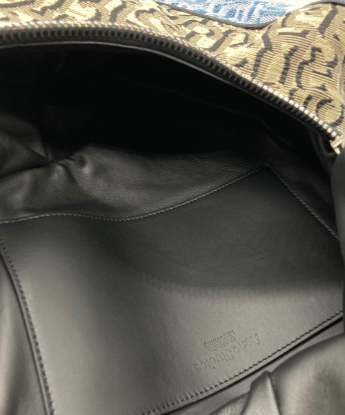 Acne studios（アクネ ストゥディオス）Acne studios (アクネ ストゥディオス) モノグラムパッチワークハンドバッグ インディゴ×ベージュの古着・服飾アイテム