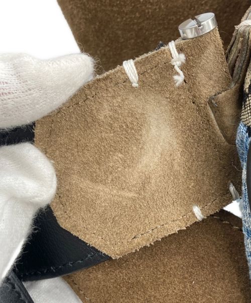 Acne studios（アクネ ストゥディオス）Acne studios (アクネ ストゥディオス) モノグラムパッチワークハンドバッグ インディゴ×ベージュの古着・服飾アイテム