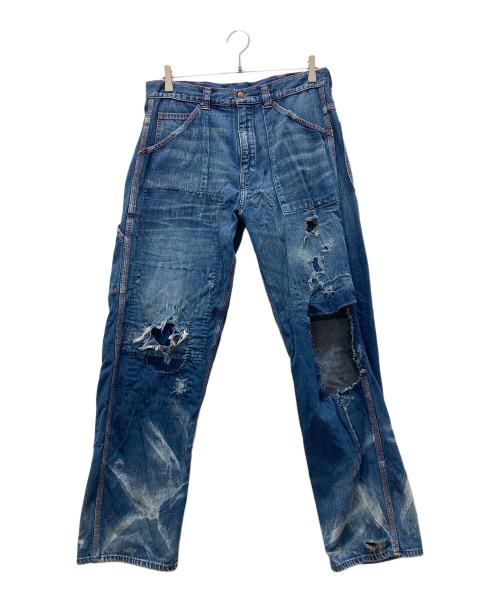 BLUE BLUE（ブルーブルー）BLUE BLUE (ブルーブルー) ダメージ加工デニムパンツ ブルー サイズ:3の古着・服飾アイテム