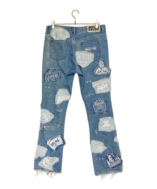 EV BRAVADO（エブ ブラバド）EV BRAVADO (エブ ブラバド) ハードクラッシュリペアパッチデニムパンツ ブルー サイズ:32の古着・服飾アイテム
