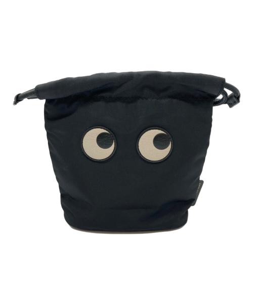 ANYA HINDMARCH（アニヤ・ハインドマーチ）ANYA HINDMARCH (アニヤハインドマーチ) Eyes Drawstring Pouch ブラック サイズ:-の古着・服飾アイテム