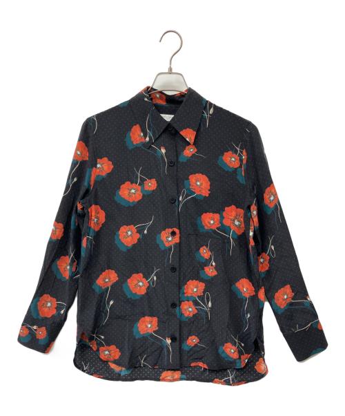 equipment femme（エキップモン フェム）equipment femme (エキップモン フェム) シルク花柄ブラウス ブラック サイズ:Sの古着・服飾アイテム