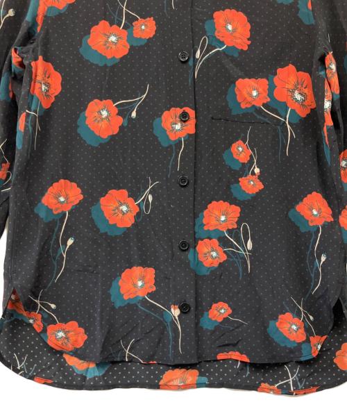 equipment femme（エキップモン フェム）equipment femme (エキップモン フェム) シルク花柄ブラウス ブラック サイズ:Sの古着・服飾アイテム