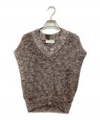 Adam et Ropeアダム エ ロペ）の古着「ミックスヤーンニットベスト」｜ブラウン
