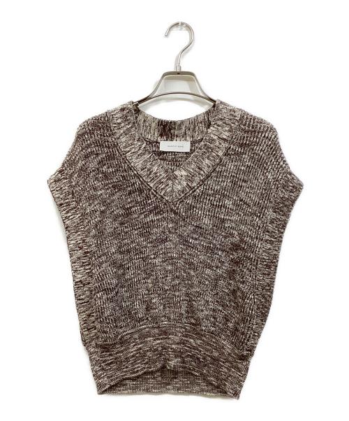 Adam et Rope（アダム エ ロペ）Adam et Rope (アダム エ ロペ) ミックスヤーンニットベスト ブラウン サイズ:FREEの古着・服飾アイテム