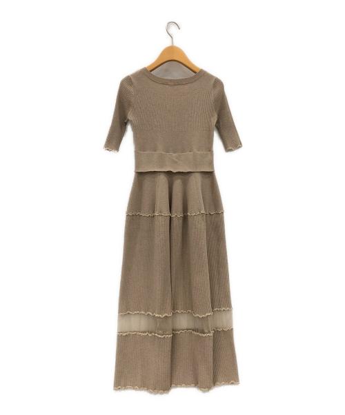 furfur（ファーファー）furfur (ファーファー) リブロングワンピース ベージュ サイズ:ONE SIZEの古着・服飾アイテム
