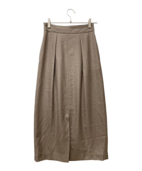 ANAYI（アナイ）ANAYI (アナイ) ポリエステル ロングタックスカート ブラウン サイズ:38の古着・服飾アイテム