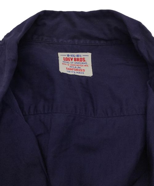 LOEV BROS MFRS.OF UNIFORMS（LOEV BROS MFRS.OF UNIFORMS）LOEV BROS MFRS.OF UNIFORMS (LOEV BROS MFRS.OF UNIFORMS) ワークシャツ ネイビー サイズ:XXLの古着・服飾アイテム