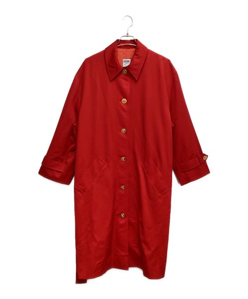 CELINE（セリーヌ）CELINE (セリーヌ) Macadam gold button ten collar coat（マカダム金釦ステンカラーコート） レッド サイズ:表記なしの古着・服飾アイテム