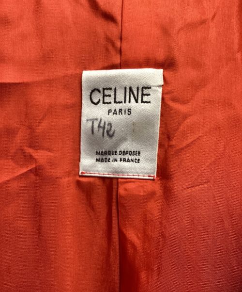 CELINE（セリーヌ）CELINE (セリーヌ) Macadam gold button ten collar coat（マカダム金釦ステンカラーコート） レッド サイズ:表記なしの古着・服飾アイテム