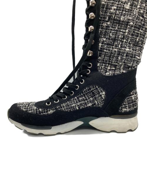 CHANEL（シャネル）CHANEL (シャネル) ツイードハイカットスニーカー サイズ:37　1/2の古着・服飾アイテム