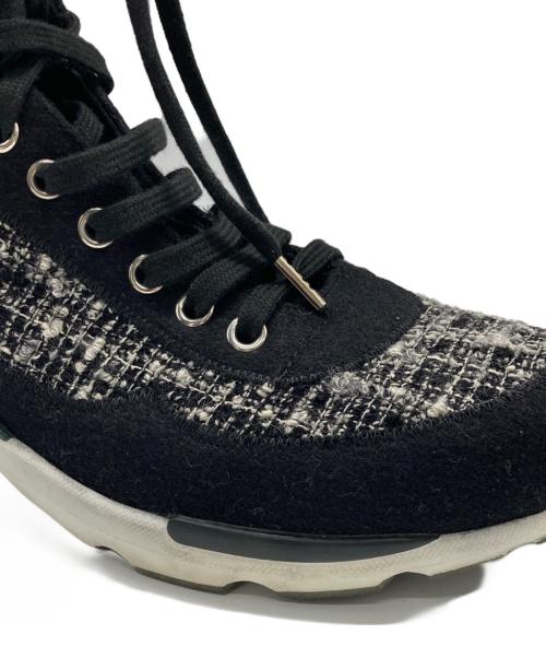 CHANEL（シャネル）CHANEL (シャネル) ツイードハイカットスニーカー サイズ:37　1/2の古着・服飾アイテム