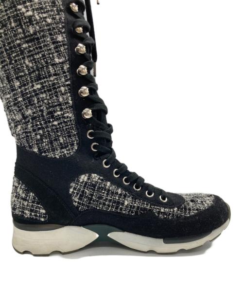 CHANEL（シャネル）CHANEL (シャネル) ツイードハイカットスニーカー サイズ:37　1/2の古着・服飾アイテム