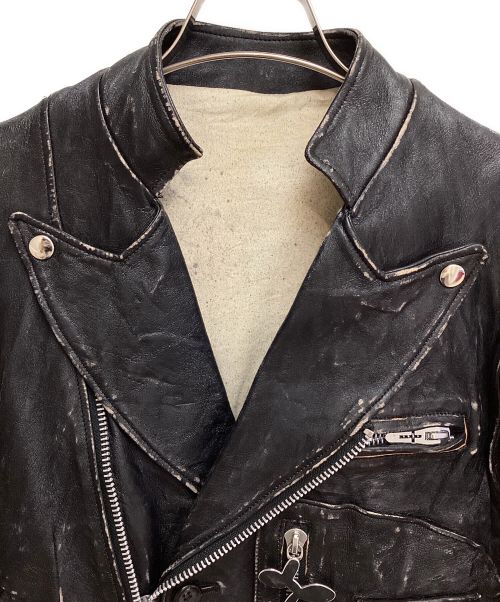 masu（エムエーエスユー）masu (エムエーエスユー) 23AW VICTORIAN MOTORCYCLE JACKET(ヴィクトリアンモーターサイクルジャケット) ブラック サイズ:46の古着・服飾アイテム