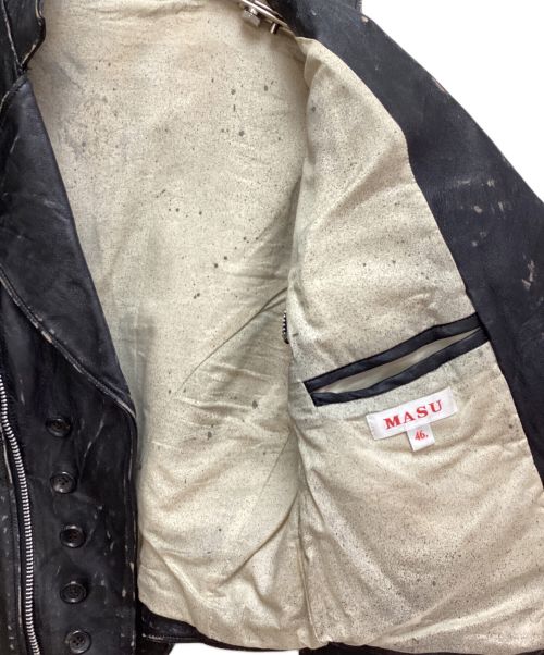 masu（エムエーエスユー）masu (エムエーエスユー) 23AW VICTORIAN MOTORCYCLE JACKET(ヴィクトリアンモーターサイクルジャケット) ブラック サイズ:46の古着・服飾アイテム