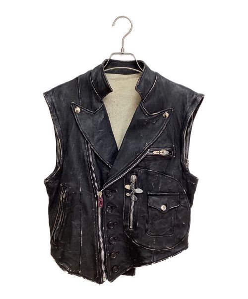 masu（エムエーエスユー）masu (エムエーエスユー) 23AW VICTORIAN MOTORCYCLE JACKET(ヴィクトリアンモーターサイクルジャケット) ブラック サイズ:46の古着・服飾アイテム