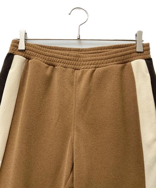 International Gallery（インターナショナルギャラリー）International Gallery (インターナショナルギャラリー) パイルジャージ トラックパンツ ブラウン×ホワイト サイズ:Mの古着・服飾アイテム