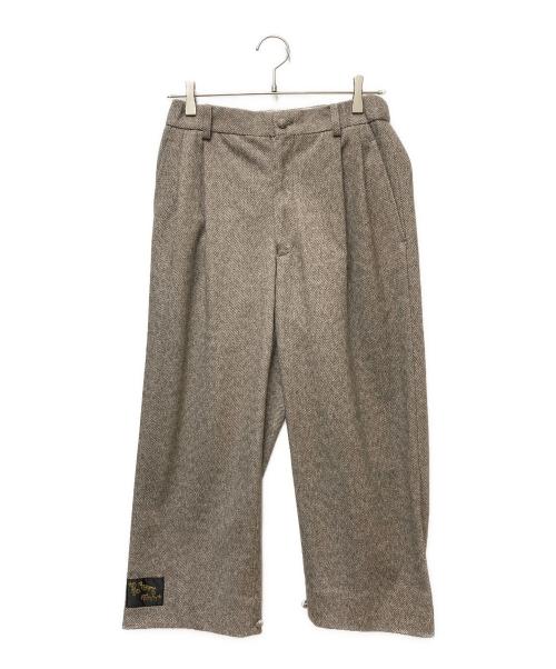 SYU.HOMME/FEMM（シュウオムフェム）SYU.HOMME/FEMM (シュウオムフェム) ウールタックパンツ　H21aw-18 ブラウン サイズ:1の古着・服飾アイテム