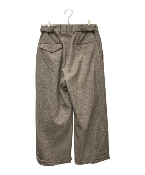 SYU.HOMME/FEMM（シュウオムフェム）SYU.HOMME/FEMM (シュウオムフェム) ウールタックパンツ　H21aw-18 ブラウン サイズ:1の古着・服飾アイテム