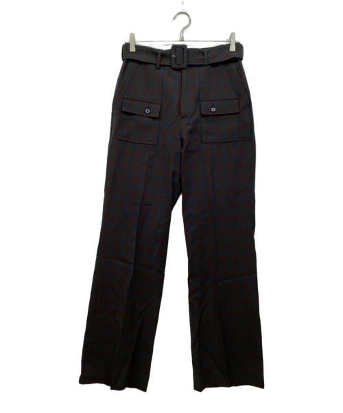 DAIRIKU（ダイリク）DAIRIKU (ダイリク) Bush Detail Wool Flare Slacks レッド×ネイビー サイズ:73.5cm(W29)の古着・服飾アイテム