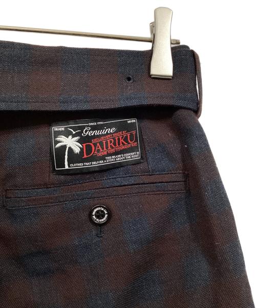 DAIRIKU（ダイリク）DAIRIKU (ダイリク) Bush Detail Wool Flare Slacks レッド×ネイビー サイズ:73.5cm(W29)の古着・服飾アイテム
