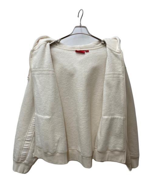 SUPREME（シュプリーム）SUPREME (シュプリーム) Text Stripe Zip Up Hooded Sweatshirt アイボリー サイズ:SIZE Mの古着・服飾アイテム