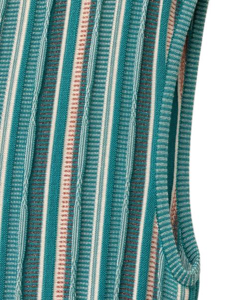 ANAYI（アナイ）ANAYI (アナイ) ストライプジャガードフレアワンピース グリーン サイズ:38の古着・服飾アイテム