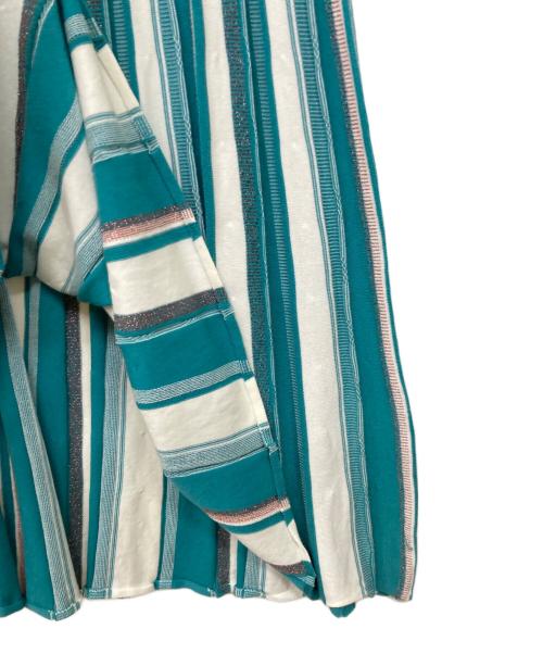 ANAYI（アナイ）ANAYI (アナイ) ストライプジャガードフレアワンピース グリーン サイズ:38の古着・服飾アイテム