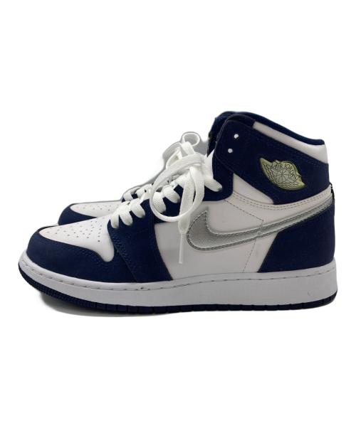 NIKE（ナイキ）NIKE (ナイキ) ハイカットスニーカー ホワイト×ネイビー サイズ:24.5の古着・服飾アイテム