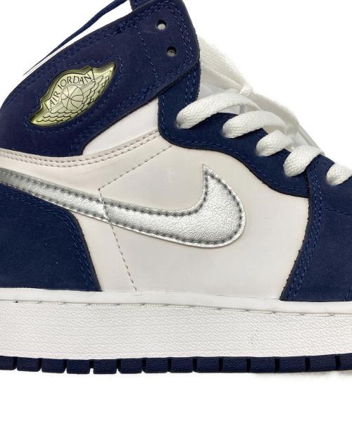 NIKE（ナイキ）NIKE (ナイキ) ハイカットスニーカー ホワイト×ネイビー サイズ:24.5の古着・服飾アイテム