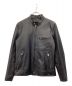 Y'2 LEATHER（ワイツーレザー）の古着「シングルライダースジャケット」｜ブラック