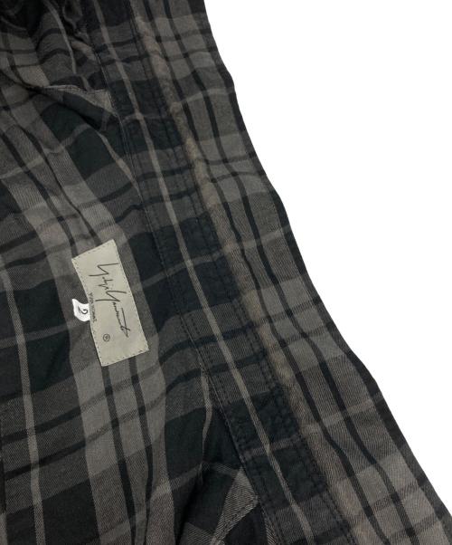 Yohji Yamamoto pour homme（ヨウジヤマモト プールオム）Yohji Yamamoto pour homme (ヨウジヤマモト プールオム) ビッグオーバー半袖チェックシャツ グレー サイズ:2の古着・服飾アイテム