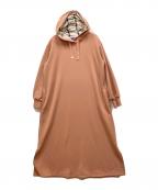 BLUE LABEL CRESTBRIDGEブルーレーベルクレストブリッジ）の古着「サイドスリットパーカーワンピース」｜ピンク