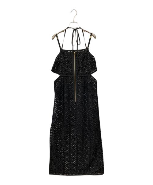 LE CIEL BLEU（ルシェルブルー）LE CIEL BLEU (ルシェルブルー) ジオメトリックレースキャミドレス ブラック サイズ:36の古着・服飾アイテム