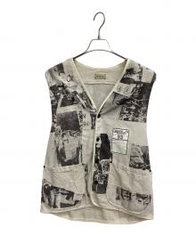Rifatto（リファット）の古着「Anti War Line Vest」｜ベージュ