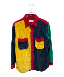 WALES BONNER（ウェールズボナー）の古着「コーデュロイシャツ」｜ネイビー×イエロー