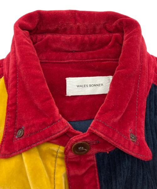 WALES BONNER（ウェールズボナー）WALES BONNER (ウェールズボナー) コーデュロイシャツ ネイビー×イエロー サイズ:46の古着・服飾アイテム