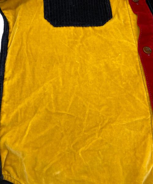 WALES BONNER（ウェールズボナー）WALES BONNER (ウェールズボナー) コーデュロイシャツ ネイビー×イエロー サイズ:46の古着・服飾アイテム