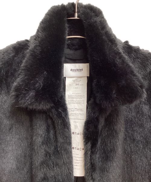 doublet（ダブレット）doublet (ダブレット) HAND-PAINTED FUR JACKET（ハンドペイントファージャケット） ブラック サイズ:Mの古着・服飾アイテム