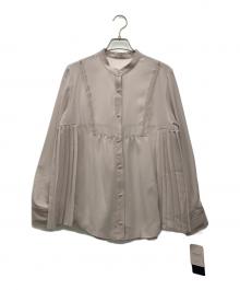 SHIPS（シップス）の古着「ストレッチ ジョーゼット プリーツ ブラウス」｜グレー