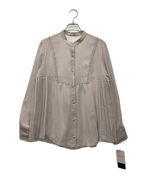 SHIPS（シップス）SHIPS (シップス) ストレッチ ジョーゼット プリーツ ブラウス グレー サイズ:S 未使用品の古着・服飾アイテム