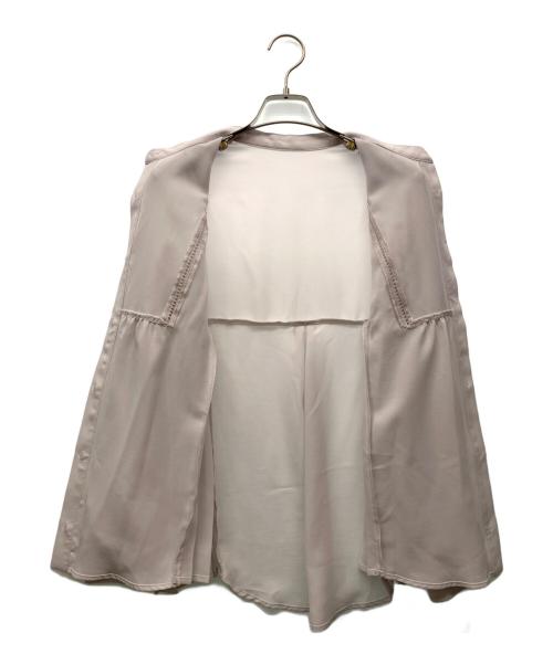 SHIPS（シップス）SHIPS (シップス) ストレッチ ジョーゼット プリーツ ブラウス グレー サイズ:S 未使用品の古着・服飾アイテム