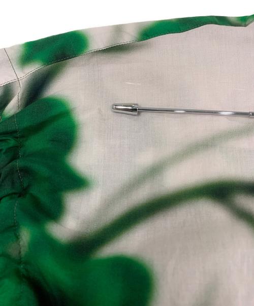 DRIES VAN NOTEN（ドリスヴァンノッテン）DRIES VAN NOTEN (ドリスヴァンノッテン) フラワープリントフレンチスリーブシャツワンピース グリーン サイズ:36の古着・服飾アイテム