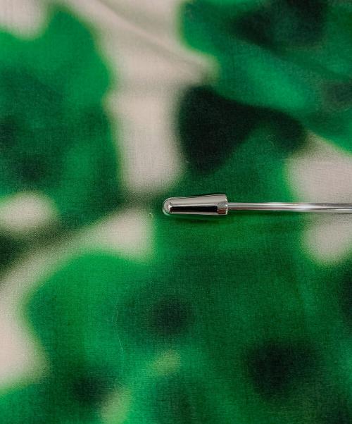 DRIES VAN NOTEN（ドリスヴァンノッテン）DRIES VAN NOTEN (ドリスヴァンノッテン) フラワープリントフレンチスリーブシャツワンピース グリーン サイズ:36の古着・服飾アイテム