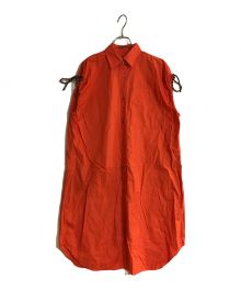 DRIES VAN NOTEN（ドリスヴァンノッテン）の古着「フレンチスリーブシャツワンピース」｜レッド