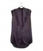 COACHコーチ）の古着「ノースリーブサテンドレス」｜ネイビー