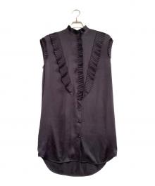 COACH（コーチ）の古着「ノースリーブサテンドレス」｜ネイビー