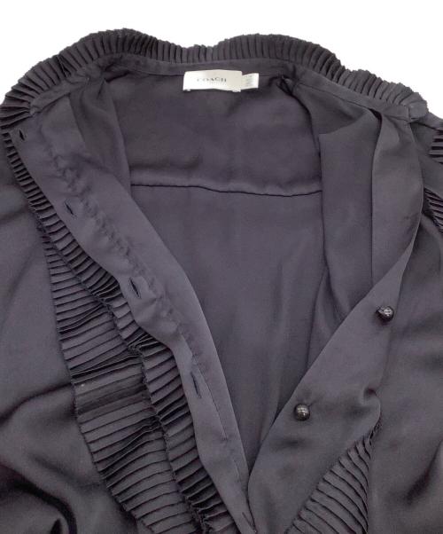 COACH（コーチ）COACH (コーチ) ノースリーブサテンドレス ネイビー サイズ:4の古着・服飾アイテム