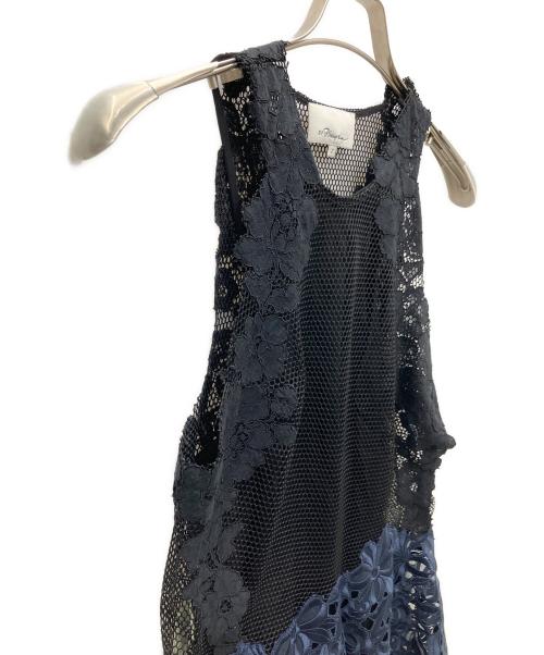 3.1 phillip lim（スリーワンフィリップリム）3.1 phillip lim (スリーワンフィリップリム) ノースリーブフローラルレースタンクトップ ブラック サイズ:2の古着・服飾アイテム