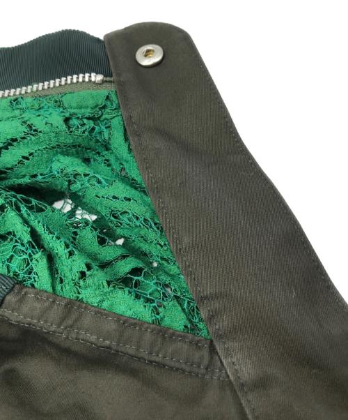 sacai（サカイ）sacai (サカイ) レースドッキングS/Sジャケット グリーン サイズ:2の古着・服飾アイテム